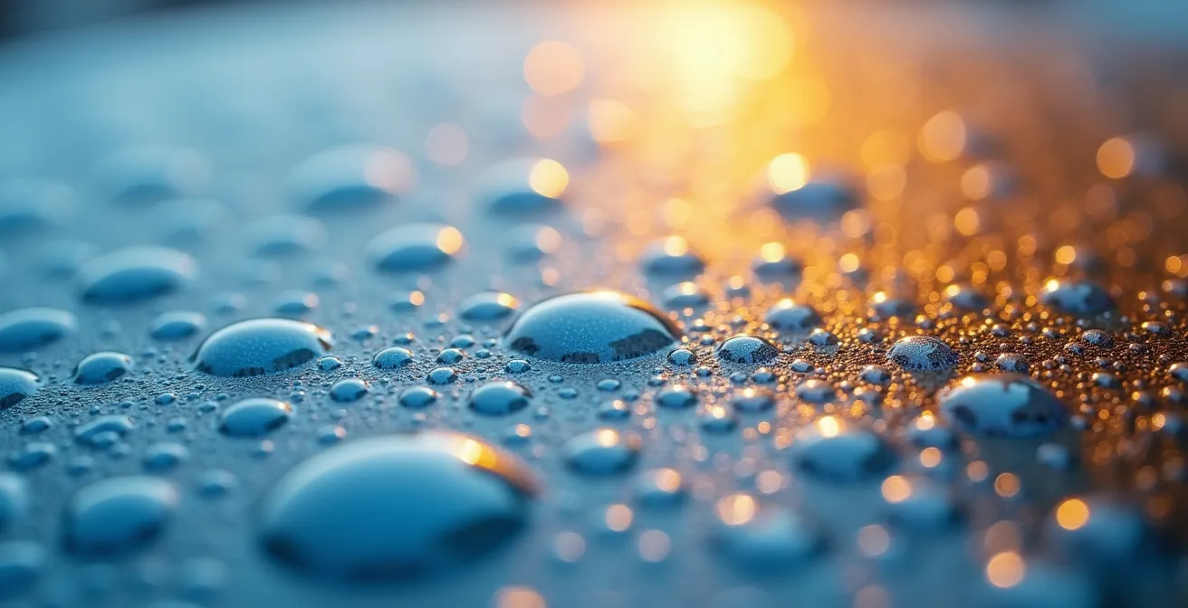 Coupe technique d'un échangeur enthalpique montrant les flux d'air et l'échange d'humidité