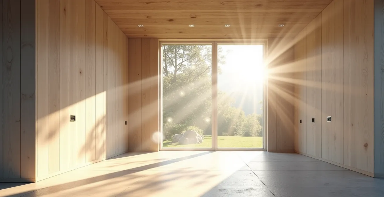 Vue d'ensemble d'un système de ventilation double flux dans une maison suisse moderne
